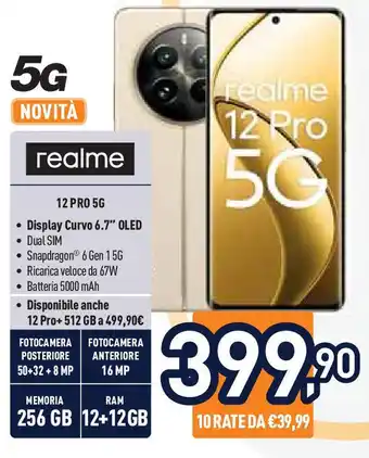 Unieuro realme 12 PRO 5G offerta