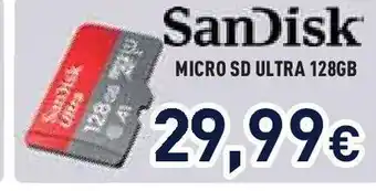 Unieuro SanDisk MICRO SD ULTRA 128GB offerta