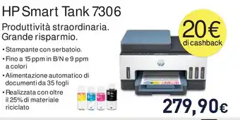 Unieuro HP Smart Tank 7306 offerta