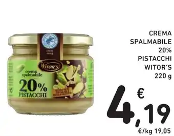 Spazio Conad CREMA SPALMABILE WITOR'S PISTACCHI 220 g offerta