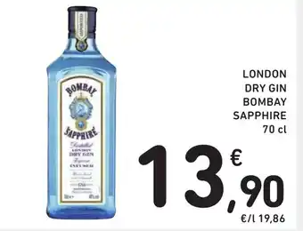 Spazio Conad LONDON DRY GIN BOMBAY SAPPHIRE 70 cl offerta