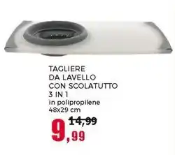 Happy Casa TAGLIERE DA LAVELLO CON SCOLATUTTO 3 in 1 offerta