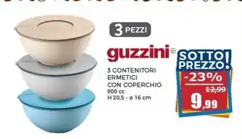 Happy Casa guzzini 3 CONTENITORI ERMETICI CON COPERCHIO offerta