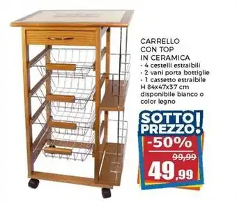 Happy Casa CARRELLO CON TOP IN CERAMICA offerta