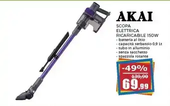 Happy Casa AKAI SCOPA ELETTRICA RICARICABILE 150W offerta