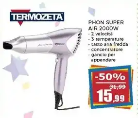 Happy Casa TERMOZETA PHON SUPER AIR 2000W offerta