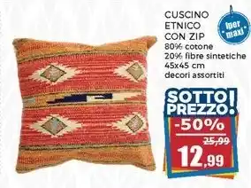 Happy Casa CUSCINO ETNICO CON ZIP offerta