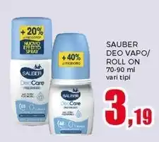 Happy Casa SAUBER DEO VAPO/ ROLL ON 70-90 ml vari tipi offerta