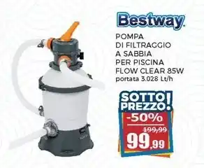 Happy Casa Bestway POMPA DI FILTRAGGIO A SABBIA PER PISCINA FLOW CLEAR 85W offerta