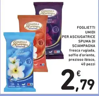 Spazio Conad FOGLIETTI UMIDI PER ASCIUGATRICE SPUMA DI SCIAMPAGNA offerta