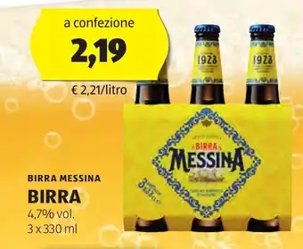 ALDI BIRRA MESSINA BIRRA 4,7% vol. 3 x 330 ml offerta