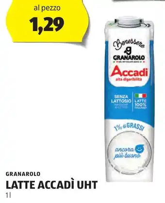 ALDI GRANAROLO LATTE ACCADÌ UHT 1 l offerta