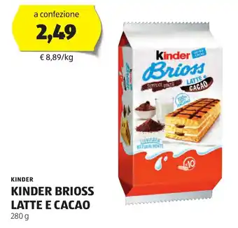 ALDI KINDER BRIOSS LATTE E CACAO 280 g offerta