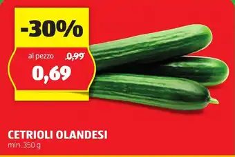 ALDI CETRIOLI OLANDESI min. 350 g offerta