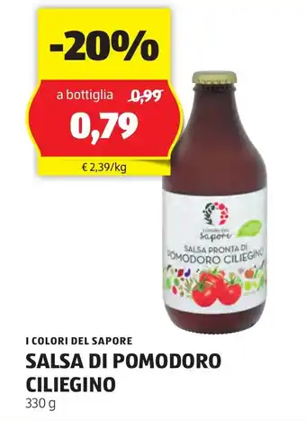 ALDI I COLORI DEL SAPORE SALSA DI POMODORO CILIEGINO 330 g offerta