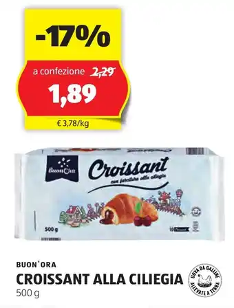 ALDI BUON'ORA CROISSANT ALLA CILIEGIA 500 g offerta