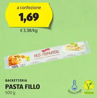 ALDI BACKETTERIA PASTA FILLO 500 g offerta