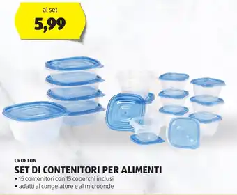 ALDI CROFTON SET DI CONTENITORI PER ALIMENTI offerta