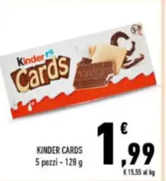 Conad KINDER CARDS 5 pezzi-128 g offerta