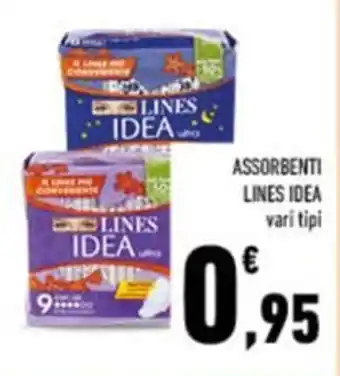 Conad ASSORBENTI LINES IDEA vari tipi offerta