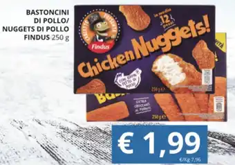 Supermercati Visotto BASTONCINI DI POLLO/ NUGGETS DI POLLO FINDUS 250 g offerta