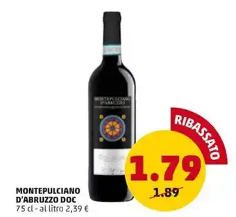 PENNY MONTEPULCIANO D'ABRUZZO DOC 75 cl offerta