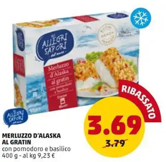 PENNY MERLUZZO D'ALASKA AL GRATIN con pomodoro e basilico 400 g offerta