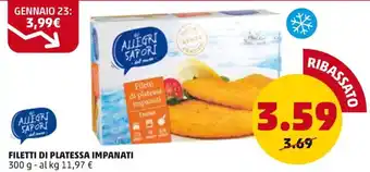 PENNY FILETTI DI PLATESSA IMPANATI 300 g offerta