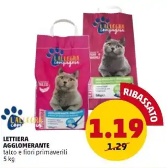 PENNY LETTIERA AGGLOMERANTE talco e fiori primaverili 5 kg offerta