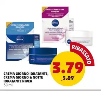 PENNY CREMA GIORNO IDRATANTE, CREMA GIORNO & NOTTE IDRATANTE NIVEA 50 ml offerta