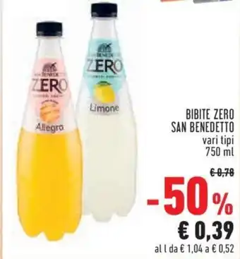 Conad City BIBITE ZERO SAN BENEDETTO vari tipi 750 ml offerta