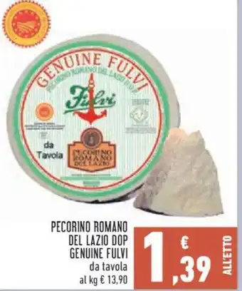 Conad City PECORINO ROMANO DEL LAZIO DOP GENUINE FULVI offerta