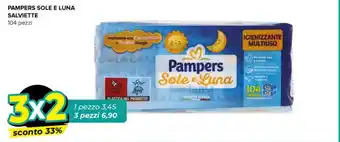 Tigre PAMPERS SOLE E LUNA SALVIETTE 104 pezzi offerta