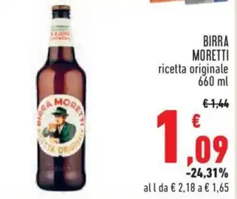 Conad City BIRRA MORETTI ricetta originale 660 ml offerta