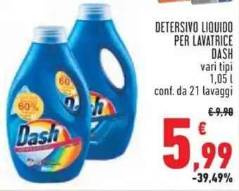 Conad City DETERSIVO LIQUIDO PER LAVATRICE DASH vari tipi 1,05 l offerta