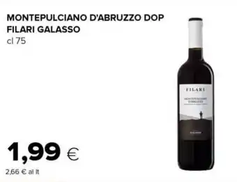 Tigre MONTEPULCIANO D'ABRUZZO DOP FILARI GALASSO cl 75 offerta