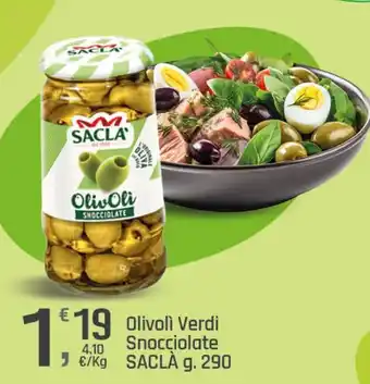 Supermercati Dok Olivoli Verdi Snocciolate SACLÀ g. 290 offerta