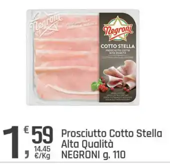 Supermercati Dok Prosciutto Cotto Stella Alta Qualità NEGRONI g. 110 offerta