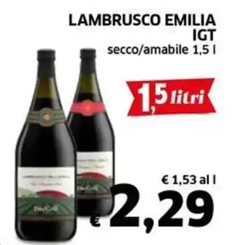 Ecu Discount LAMBRUSCO EMILIA IGT secco/amabile 1,5 l offerta