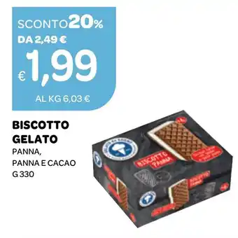 Ekom BISCOTTO GELATO PANNA, PANNA E CACAO g 330 offerta