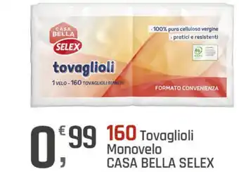 Supermercati Dok 160 Tovaglioli Monovelo CASA BELLA SELEX offerta