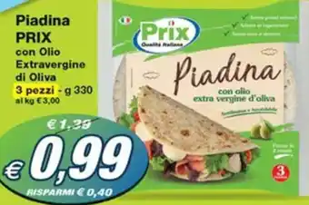 Prix Quality Piadina PRIX con Olio Extravergine di Oliva 330 g offerta