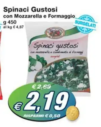 Prix Quality Spinaci Gustosi con Mozzarella e Formaggio g 450 offerta