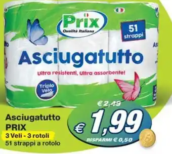 Prix Quality Asciugatutto PRIX 3 Veli - 3 rotoli offerta