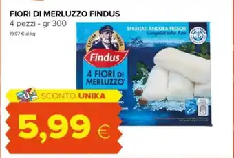 Oasi FIORI DI MERLUZZO FINDUS 4 pezzi - gr 300 offerta