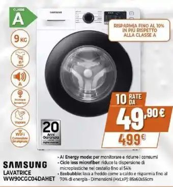 Expert SAMSUNG LAVATRICE WW90CGC04DAHET offerta