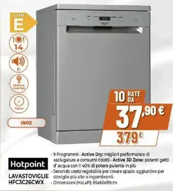 Expert Hotpoint LAVASTOVIGLIE HFC3C26CWX offerta