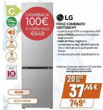 Expert LG FRIGO COMBINATO GBV7280CPY offerta