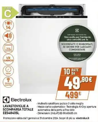 Expert Electrolux LAVASTOVIGLIE A SCOMPARSA TOTALE EES48405L offerta