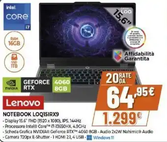 Expert Lenovo NOTEBOOK LOQ15IRX9 offerta